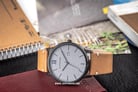 Giordano GD-1115-05 Grey Dial Brown Leather Strap-1