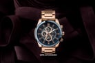 Giordano Industria GD-1159-33 Men Blue Dial Rose Gold Stainless Steel Strap-1