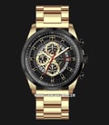 Giordano Industria GD-1159-55 Men Black Dial Gold Stainless Steel Strap-0