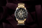 Giordano Industria GD-1159-55 Men Black Dial Gold Stainless Steel Strap-1