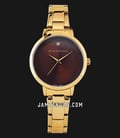 Giordano Classic GD-2027-11 Ladies Brown Dial Gold Stainless Steel Strap-0