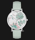 Giordano GD-2118-02 White Motif Dial Light Green Leather Strap-0