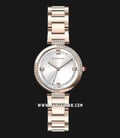 Giordano Eleganza GD-2128-44 Ladies Silver Dial Rose Gold Stainless Steel Strap-0