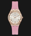 Guess Cosmo GW0034L3 Ladies White Sunray Dial Pink Silicone Strap-0