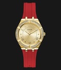 Guess Cosmo GW0034L6 Ladies Champagne Sunray Dial Red Silicone Strap-0