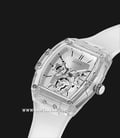 Guess Phoenix GW0203G1 Silver Skeleton Dial Clear Silicone Strap-1