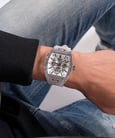 Guess Phoenix GW0203G1 Silver Skeleton Dial Clear Silicone Strap-3