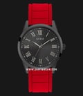 Guess Charter GW0362G4 Black Sunray Dial Red Silicone Strap-0