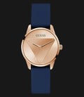 Guess Emblem GW0509L1 Ladies Rose Gold Sunray Dial Gold Blue Silicone Strap-0
