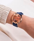 Guess Emblem GW0509L1 Ladies Rose Gold Sunray Dial Gold Blue Silicone Strap-4