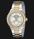 Guess U0111L4 Ladies Sparkling Silver Dial Dual Tone Stainless Steel-0