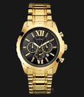 Guess U0193G1 Chronograph Men Black Dial Gold Stainless Steel Strap-0