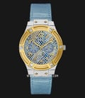 Guess Multi-Function U0289L2 Ice Blue Python-printed Dial Light Blue Leather Strap-0