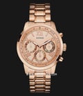 Guess U0330L2 Ladies Multifunction Chronograph Rose Gold Dial Rose Gold Stainless Steel-0