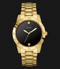 Guess U0416G2 Men Diamond-Accented Black Dial Gold-tone Stainless Steel Watch-0