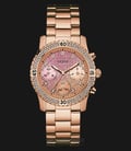 Guess U0774L3 Women Iconic Pink-Glitter Dial Rose Gold-tone Multi-function Watch-0