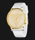 Guess V1023M1 Ladies Gold Dial White Silicon Strap-0