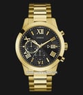 Guess Atlas W0668G8 Chronograph Black Dial Gold Stainless Steel Strap-0