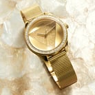 Guess Tri Glitz W1142L2 Year-Round Gold Dial Stainless Steel Mesh Strap-3