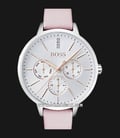 Hugo Boss Symphony 1502419 Ladies Silver Dial Pink Leather Strap-0