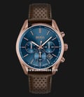 Hugo Boss Champion 1513817 Chronograph Blue Dial Brown Leather Strap-0
