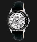 INVICTA Speedway 10708 Chronograph White Dial Black Leather Strap-0