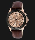 INVICTA Speedway 10711 Chronograph Gold Dial Brown Leather Strap-0