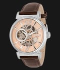 INVICTA Objet D Art 30457 Automatic Skeleton Dial Brown Leather Strap-0
