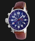 INVICTA I-Force 3328 Chronograph Blue Dial Brown Leather Strap-0