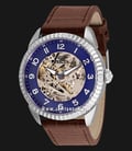 INVICTA Specialty 36561 Men Automatic Blue Skeleton Dial Brown Leather Strap-0