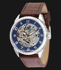 INVICTA Specialty 36567 Lady Automatic Blue Silver Skeleton Dial Brown Leather Strap-0