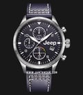 Jeep Montre Compass JPC300202M Chronograph Men Black Dial Blue Leather Strap-0