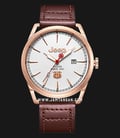 Jeep Willys JPL200103MA Automatic Men Silver Dial Brown Leather Strap-0