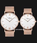 Jonas & Verus Y01646-Q3.PPWBP_X01646-Q3.PPWBP Couple White Dial Rose Gold Stainless Steel Strap-0