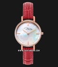 Jonas & Verus Lumiere X00718-Q3.PPWLRD Ladies Mother of Pearl White Dial Red Leather Strap-0