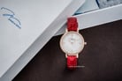 Jonas & Verus Lumiere X00718-Q3.PPWLRD Ladies Mother of Pearl White Dial Red Leather Strap-3