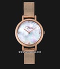 Jonas & Verus Lumiere X00719-Q3.PPWBP Ladies Mother of Pearl White Dial Stainless Steel Mesh Strap-0