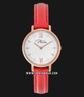 Jonas & Verus My Queen Series X00752-Q3.PPWLR Ladies Quartz Watch Minimalist Leather Strap Red-0