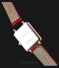 Jonas & Verus Just For Me X02059-Q3.PPWLR Ladies White Pattern Dial Red Leather Strap-3