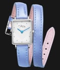 Jonas & Verus Just For Me X02059-Q3.WWWLL Ladies White Pattern Dial Light Blue Leather Strap-0