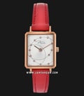 Jonas & Verus Just For Me X02060-Q3.PPWLR Ladies White Dial Red Leather Strap-0
