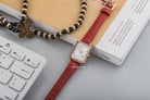Jonas & Verus Just For Me X02060-Q3.PPWLR Ladies White Dial Red Leather Strap-3