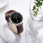 Jonas & Verus Automatic Series Y01545-A0.WWBLZ Japan Black Dial Brown Leather Strap-5