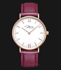 Jonas & Verus Real Y01646-Q3.PPWLR Men White Dial Red Leather Strap-0