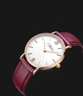 Jonas & Verus Real Y01646-Q3.PPWLR Men White Dial Red Leather Strap-2