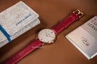 Jonas & Verus Real Y01646-Q3.PPWLR Men White Dial Red Leather Strap-4