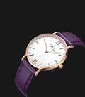 Jonas & Verus Real Y01646-Q3.PPWLX White Dial Purple Leather Strap-1