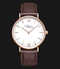 Jonas & Verus Real Y01646-Q3.PPWLZ White Dial Brown Leather Strap-0