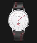 Jonas & Verus Discover Y02065-Q3.WWWLBR White and Red Dial Black Leather Strap-0