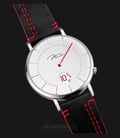 Jonas & Verus Discover Y02065-Q3.WWWLBR White and Red Dial Black Leather Strap-1